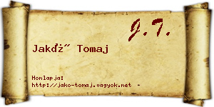 Jakó Tomaj névjegykártya